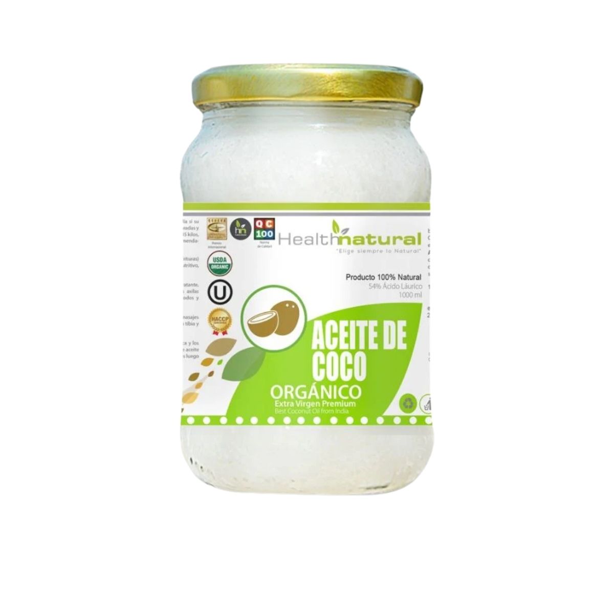 Aceite de Coco Orgánico 1000ml - Health Natural