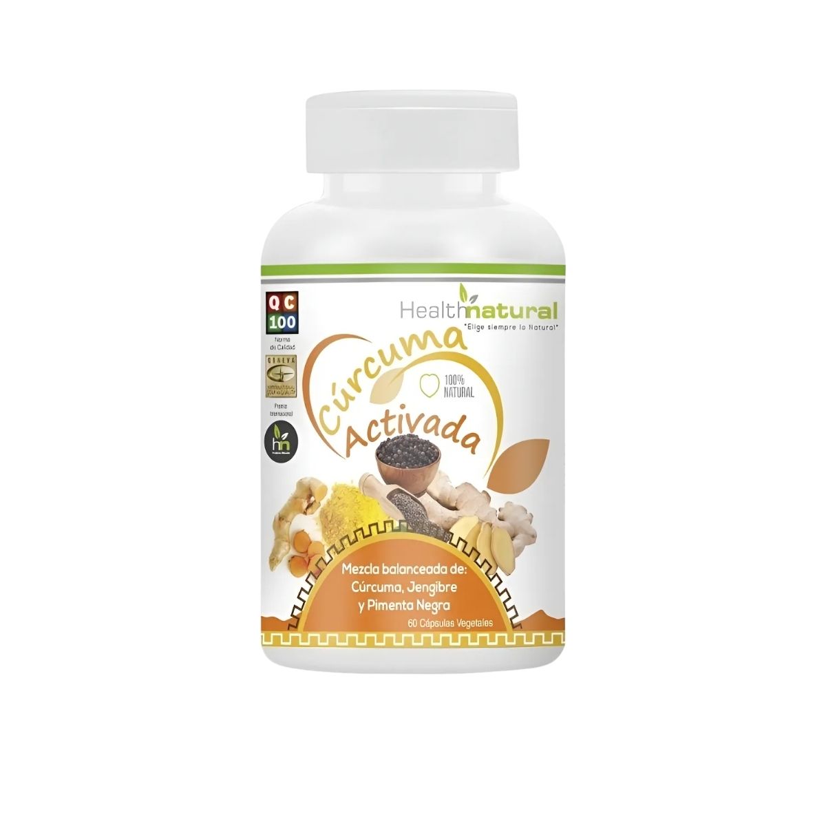 Cúrcuma Activada 500mg 60 Cápsulas Vegetales - Health Natural