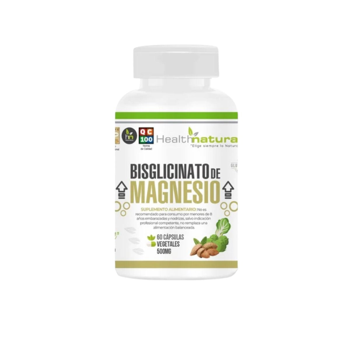 Bisglicinato de Magnesio 500mg 60 Cápsulas - Health Natural