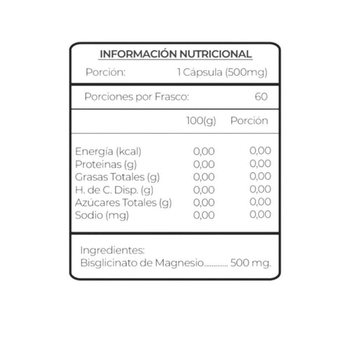 Bisglicinato de Magnesio 500mg 60 Cápsulas - Health Natural
