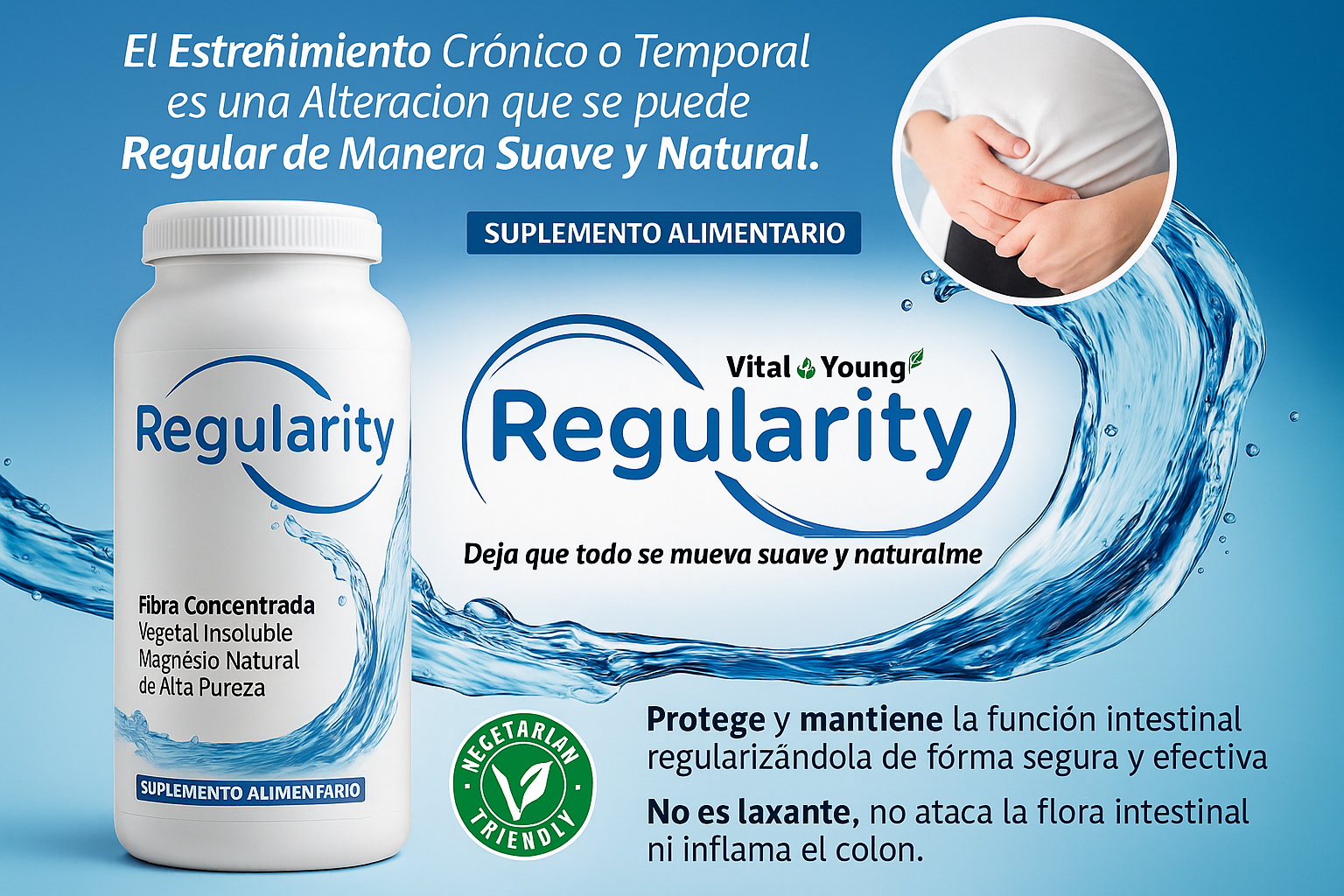 Regularity – Fibra Natural y Prebióticos para Digestión Saludable y Tránsito Intestinal | Vital & Young